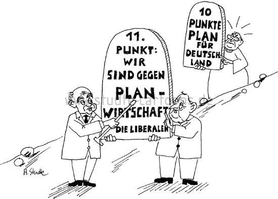 Stufenplan zur deutschen Einheit, Das Zehn-Punkte-Programm bezeichnet qualitativ die Forderungen
des damaligen Bundeskanzlers Helmut Kohl zu Neuregelungen für eine Vereinigung Deutschlands und Europas in einer Rede vor dem Deutschen Bundestag am 28. November 1989.